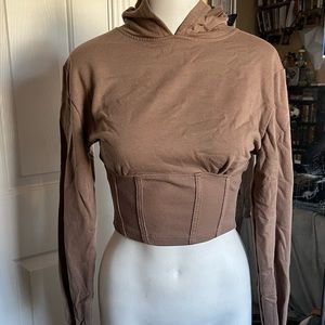 Corset Cropped Long Sleeve with hood